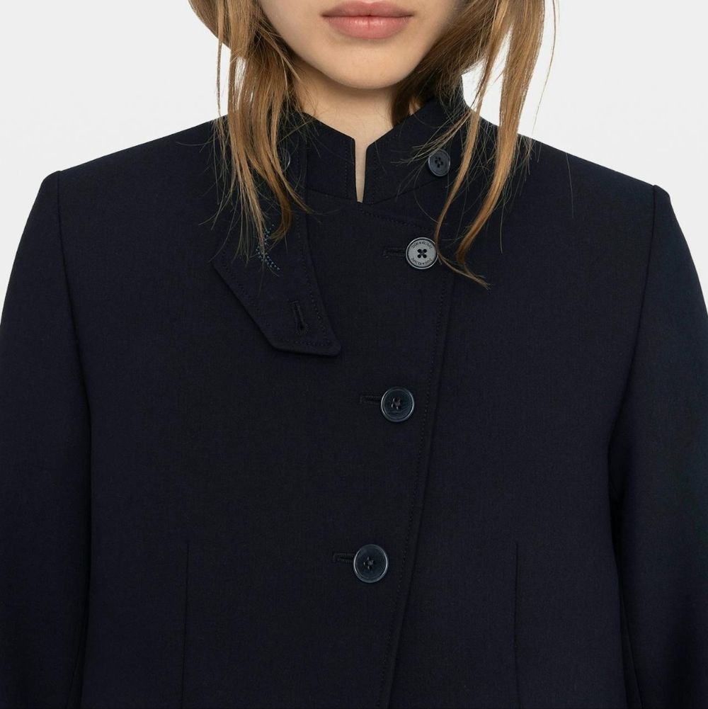 Big Sale! Zadig & Voltaire Verysa Navy Asymmetrical Blazer - Picture 5 of 11